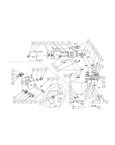 Steering Assembly Diagram and Parts List for S7237-KW 53AI8DU8050-37HP Cub Cadet Lawn Tractor